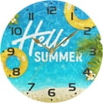 thumbnail image 5 of SKYSONIC Summer Beach Wall Clock 10 Inch Silent Non Ticking Round Clock Oil Painting Clock Easy to Read Clock for Living Room Bedroom Bathroom Home Decor, 5 of 7