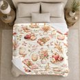 thumbnail image 5 of Autumn Harvest Table Scene Watercolor Style Farmhouse Pattern, Cozy Friendship Quote Scene, Warm Flannel Blanket for Ranch House and Living Room, Art Lovers Thanksgiving Gift, Artistic Home Decor, 5 of 9