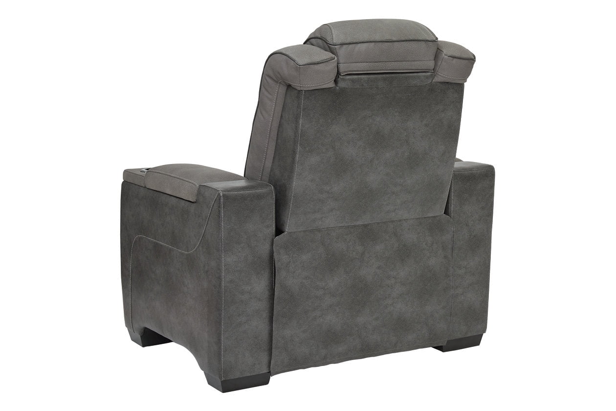 Ashley Furniture Next-Gen DuraPella Faux Leather Power Recliner in Gray