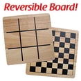thumbnail image 6 of Brybelly 2-in-1 Checkers & Tic-Tac-Toe Game Set â€“ Reversible, All-Natural Wood Board with Wooden Pieces, Classic Family Games, 6 of 7