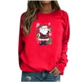 thumbnail image 1 of Sudaderas de Cuello Redondo de Navidad Para Mujer Moda Casual Manga Larga Impreso Ladies Tops Odeerbi  ODB207532, 1 of 5