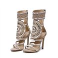 thumbnail image 1 of Women Open Toe High Heel Sandals Crystal Ankle Wrap Glitter, 1 of 5