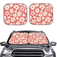 thumbnail image 2 of Haiem Beige Flowers Windshield Sun Shade: Universal Foldable 2-Piece Car Front Window Sunshade - Blocks Uv Rays, And Reduces Heat,Essential Car Accessory Small, 2 of 7