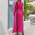 thumbnail image 2 of Pink and Black Stripe Pattern Design Long Dress summer dresses women evening dress, 2 of 4