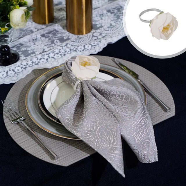 QIPOPIQ Chrysanthemum Charm Napkin Rings | Perfect for Weddings, Banquets, Birthdays, Mother's Day and Easter