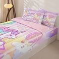 thumbnail image 3 of Metsweet Magical Horse Zipper Twin Comforter Sets with Fitted Sheet and 2 Pillowcases, Cute Unicorn Rainbow Hot Air Balloon Zipper Bedding Set,4-Piece,Pink Reversible, 3 of 6