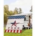 thumbnail image 4 of 4th of July RV Awning Sun Shade Screen 9'X7' American Star Flag Mesh Sunscreen Red White Stripe Awning Shade Screen with Zipper UV Blocker Completed Kits for RV Motorhome Camper Travel, 4 of 7
