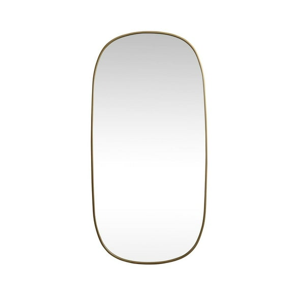 Elegant Decor Metal Frame Oval Mirror 30x60 Inch in Brass