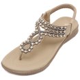 thumbnail image 4 of Sandalias de estilo bohemio para mujer Sandalias antideslizantes con purpurina a la moda para la playa de verano, 4 of 9