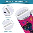 thumbnail image 5 of DIXRUYEE Steel Water Bottles Tumbler Creative Radiant Feline Pattern 40oz/30oz, 5 of 9