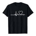 thumbnail image 4 of Womens Valentine'S Day Pullover Graphic Heartbeat Print Crew Neck Short Sleeve Business Casual,Black,2XL, 4 of 4