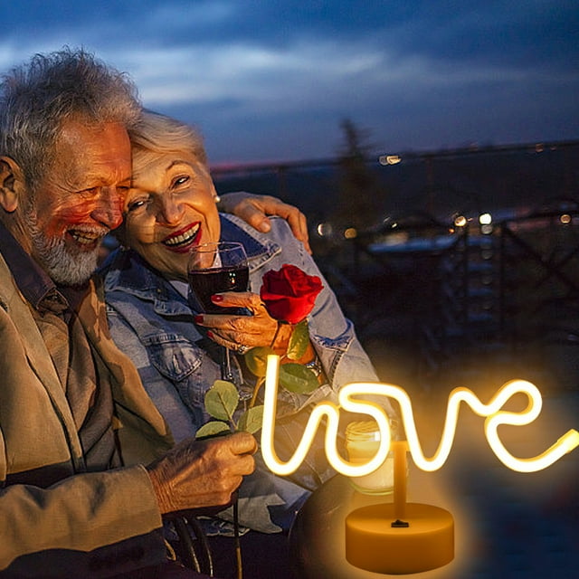 XYAIYT LED Valentine's Day Shape Light USB Neon Lamp Holiday Decorations Fall Decorations Romantic Lighting for Weddings Parties Anniversaries Home Decor Yellow