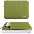 thumbnail image 2 of Mosiso Polyester Vertical Style Water Repellent Laptop Sleeve Case Bag Cover with Pocket for 15-15.6 inch Notebook, MacBook Pro 16 inch M4 M3 M2 M1 2024-2019, Chartreuse, 2 of 5