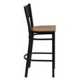 thumbnail image 6 of Flash Furniture 2 Pk. HERCULES Series Black Grid Back Metal Restaurant Barstool - Cherry Wood Seat, 6 of 8