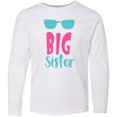 thumbnail image 3 of Inktastic Big Sister, Older Sister, Sunglasses - Blue Pink Long Sleeve Youth T-Shirt, 3 of 5