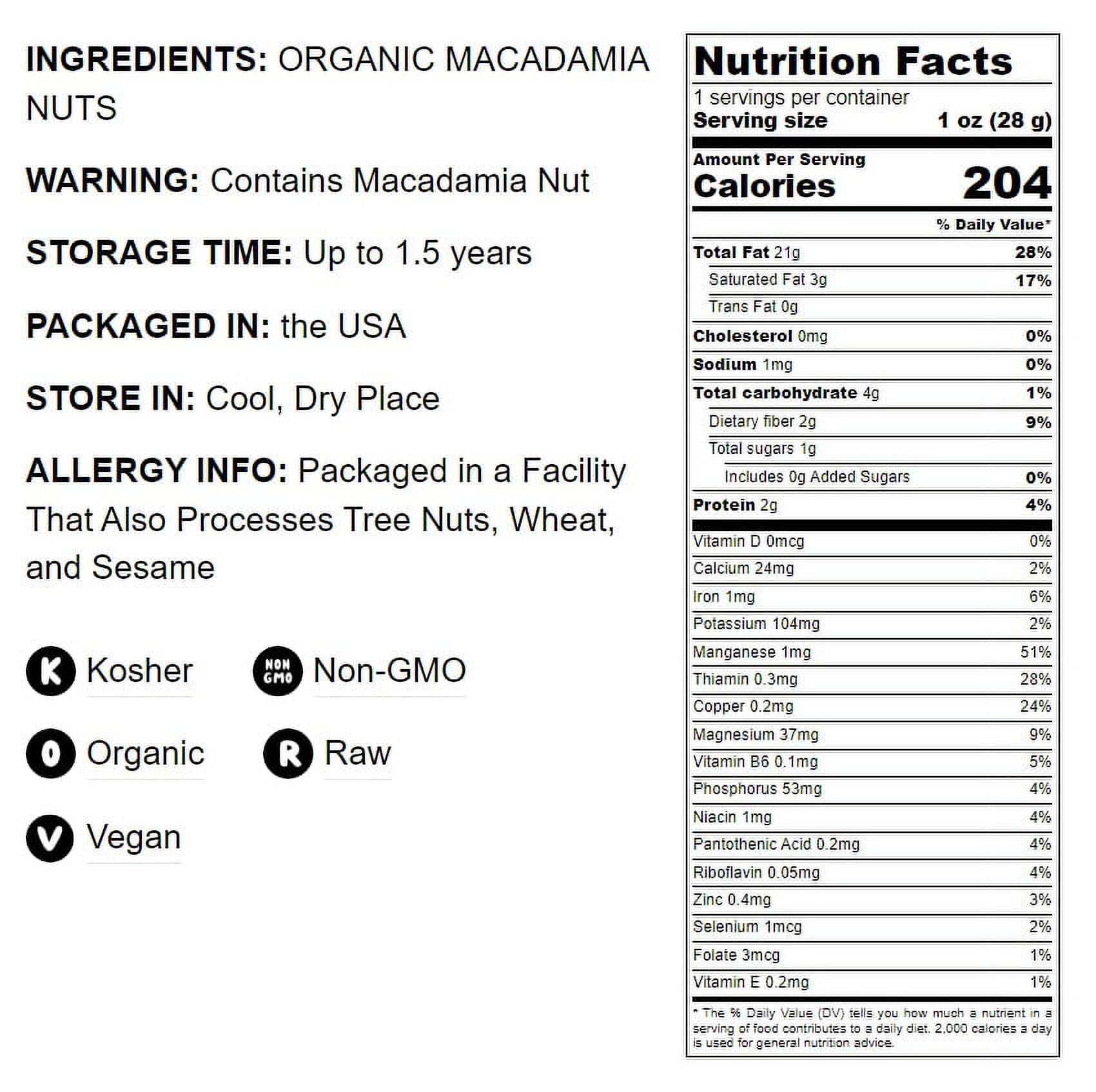 Organic Whole Macadamia Nuts, 8 Pounds - Non-GMO, Raw, Kosher, Vegan - by Food to Live