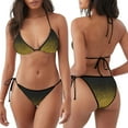 thumbnail image 4 of Horeoi Gold Glitter Gradient Pattern Women's Adjustable Bikini Set High-Cut Two-Piece Swimsuit for Beach Pool Party Tropical Vacation, 4 of 5