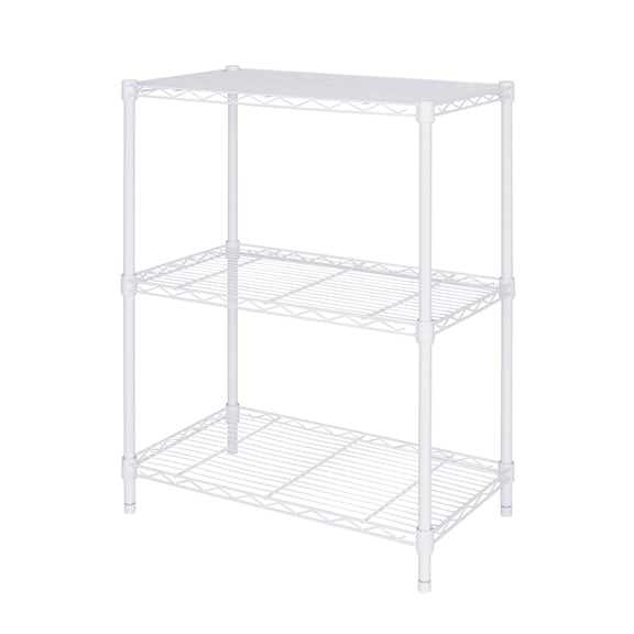 Hyper Tough 3-Tier White Multipurpose Wire Shelving Rack, 750 lbs Load Capacity