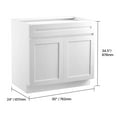 thumbnail image 4 of KFFKFF Unassembled Cabinet in White Shaker Style, 30-Inch Base Cabinet with Drawer, Dimensions: 30" W x 24" D x 34.5" H, Comes with Soft-Close Doors and Adjustable Shelf, Ideal for Home Office, 4 of 9
