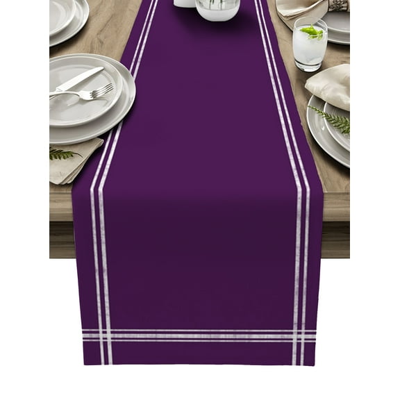 Ldtrchee Dark Purple Solid, Table Runner 36 Inches, Pure Color Bed Runner Dresser Scarves Tabletop for Indoor Outdoor Parties/Ceremony/Banquet, 13"x 36"