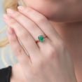 thumbnail image 4 of Gem Stone King 18K Rose Gold Plated Silver Green Malachite Solitaire Engagement Ring for Women (2.50 Cttw, Oval 9X7MM, Gemstone Birthstone, Available in Size 5, 6, 7, 8, 9), 4 of 4