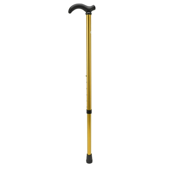 Mobility Aid Cane, Walking Stick Adjustable Rubber Base  For Climbing Enthusiasts Black,Gold