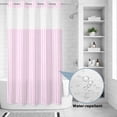 thumbnail image 2 of No Hook Shower Curtain, Pink White Stripe Shower Curtains for Bathroom with See Through Top Window, Modern Minimalist Geometric Striped Waterproof & Washable Bath Curtain Narrow 54"x78", 2 of 9