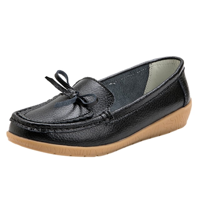 Chaussures Décontractées pour Femmes à Bout Rond, Couleur Unie, Chaussures Compensées, Chaussures Simples, Chaussures Bateau Type Pois
