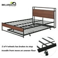 thumbnail image 5 of Bellemave Platform Bed Frame Full, Modern Bed Frame with Twin Size Trundle, Usb Ports and Storage Shelf, Metal Full Size Bed Frame with Headboard, Noise-Free, No Box Spring Needed(Black), 5 of 10