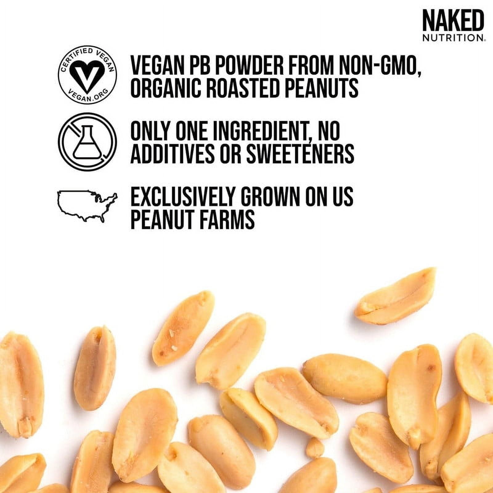 Organic Powdered Peanut Butter from small dairy farms – Bulk, Only 1 Ingredient - Roasted Peanuts, Vegan, No Additives, Preservative Free, No Salt, No Sugar - 45 Servings - NAKED PB