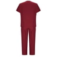thumbnail image 4 of Protective Suit for Women, Short Sleeve V-Neck Top and Drawstring Pocket Pants Set, Polyester, All-Season, Regular Length, for Healthcare Workers and Caregivers, 4 of 7