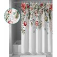 thumbnail image 6 of Christmas Shower Curtain Poinsettia Flower Eucalyptus Leaves Shower Curtains for Bathroom Decor Berry Snowflake Christmas Decoration Bath Curtains Sets with Hooks Waterproof, 84x72 in, 6 of 6