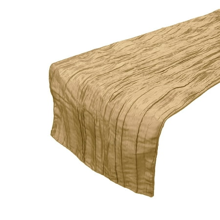 

Crinkle Taffeta Crushed Style Decorative Table Runner Gold