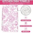 thumbnail image 2 of Pink Floral Kitchen Towel Flower Birds Dish Towel 18 x 28 Inch Hand Drying Tea Towel for Cooking Baking Party Supplies, 2Pcs, 2 of 6