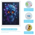 thumbnail image 3 of Diamond Art Kits for Adults - Blue Skull with Butterflies Glow 5d Diamond Painting for Adults, Diamond Art for Adults Beginners, Frameless Diamond Painting Kits for Adults for Home Wall Decor, 3 of 7