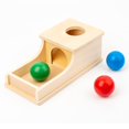 thumbnail image 1 of Busy Edition Juguetes Montessori Caja de permanencia de objetos Sonido suave Bola de madera para bebés Juego de caída para niños pequeños de 6 meses 1 2 3 años Juguete infantil de edad temprana (rojo, 1 of 5