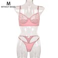 thumbnail image 1 of Conjunto de ropa interior sexy para mujer, malla, pestañas, sujetador de encaje, ropa interior, regalo, rosa, M Monstrate XX000055-14, 1 of 7