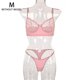 thumbnail image 1 of Conjunto de ropa interior sexy para mujer, malla, pestañas, sujetador de encaje, ropa interior, regalo, rosa, M Speravity XX000055-14, 1 of 7