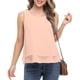 thumbnail image 2 of Camiseta Sin Mangas Para Mujer, Blusa Sin Mangas, Blusa Informal de Gasa Con Cuello Redondo, Jersey Liso Odeerbi  ODB160064, 2 of 8