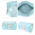 thumbnail image 3 of 1 Pc Bolsa de Cosméticos para Mujeres Durable con Letra E para Vacaciones y Actividades al Aire Libre Azul de Cuero PU, 3 of 3