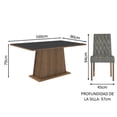 thumbnail image 3 of Juego de Comedor Mesa Tablero de Madera con 6 Sillas Madesa Marrón/Negro/Silver Britney, 3 of 10