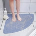 thumbnail image 4 of Hiroekza Non Slip Shower Mat Fan Shaped 54x54cm Massage Texture Waterproof Bathroom Tub Security for Small-sized Apartment Hotel Light Blue, 4 of 6
