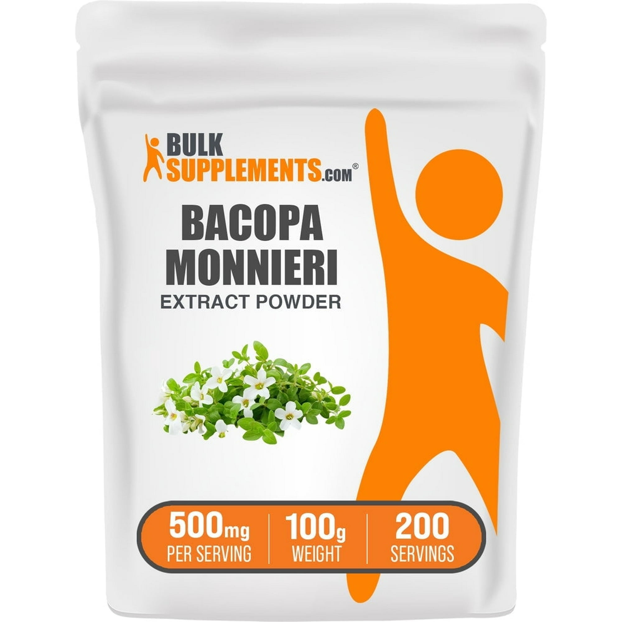 BulkSupplements Bacopa Extract Powder - 500mg per Serving - 100 Grams (3.5 oz) - 200 Servings