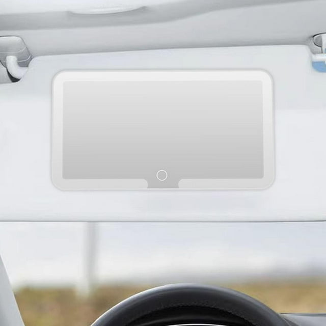 Espejo de Tocador con Visera para Coche, 3 Modos de Iluminación, Pantalla Táctil, Atenuación, Espejo de Maquillaje de Viaje para Mujeres Y Niñas, Día