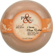 Pure and Basic Natural Deodorant Bar Soap - Honey Shea Butter - Case of 6 - 6.4 oz