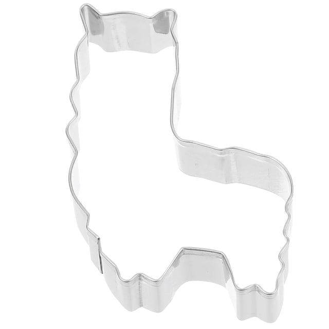 EeaseMX Cortadores de galletas de acero inoxidable con forma de animal, herramientas para hornear galletas, molde con forma de alpaca para masa de fondant, dulces y repostería.