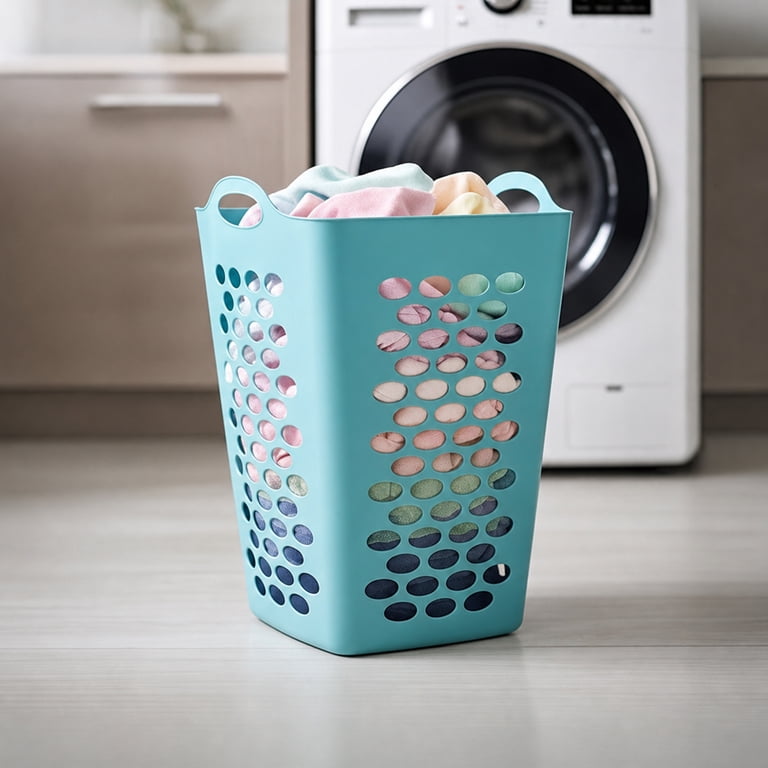 ビーズシェルバンブーBOX ② L Mainstays Flexible Square Laundry Hamper, 2 Bushel, Teal