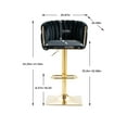 thumbnail image 2 of Swivel Bar Stools Set of 2, Counter Height Bar Stools in Velvet with Woven Back and Footrest, Adjustable Hydraulic Kitchen Counter Bar Chairs Barstool for kitchen island, Home Bar, Dining Room, Black, 2 of 9