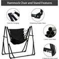 thumbnail image 5 of 3 in 1 Hammock with Stand, Outdoor Hammock Swing Chair with Portable Heavy Duty Stand, Multi-Functional Hammock Stand 480 lbs Weight Capacit-Black, 5 of 9