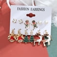 thumbnail image 1 of Christmas Series Snowflake Bell Stud Earrings Combination Set, 1 of 1